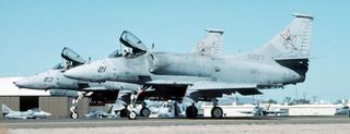 A pair of A-4F Skyhawks from aggressor squadron VFC-13 (US Navy)